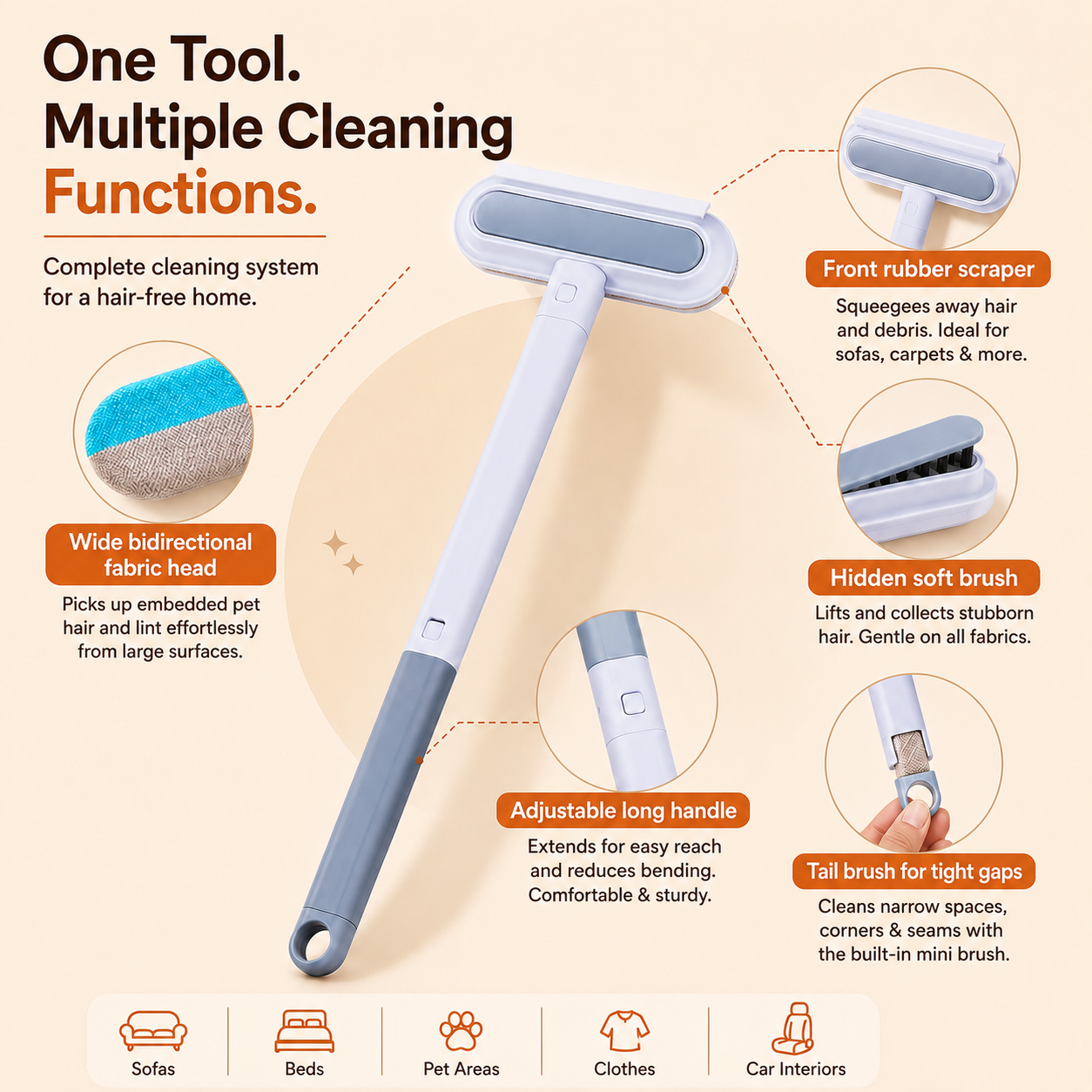 FurSweep 4-in-1 Pet Hair Remover