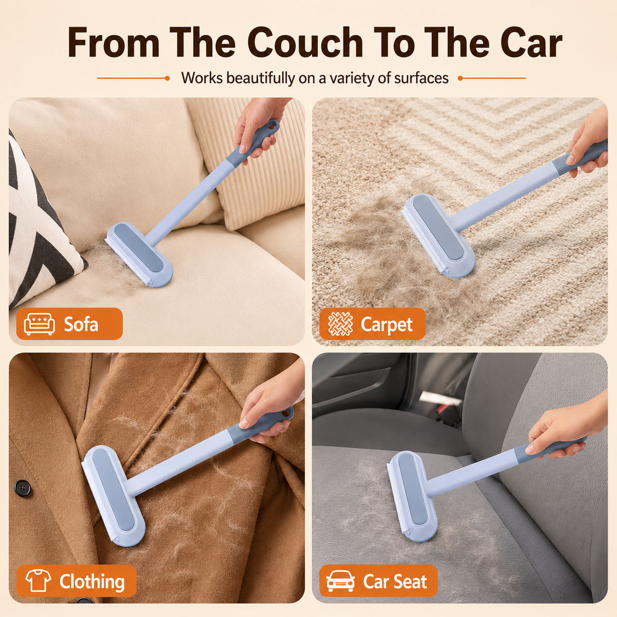 FurSweep 4-in-1 Pet Hair Remover
