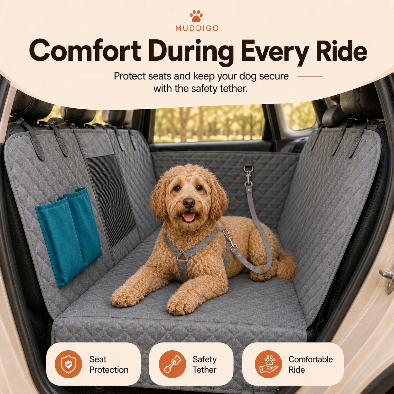 CleanRide Waterproof Dog Car Hammock