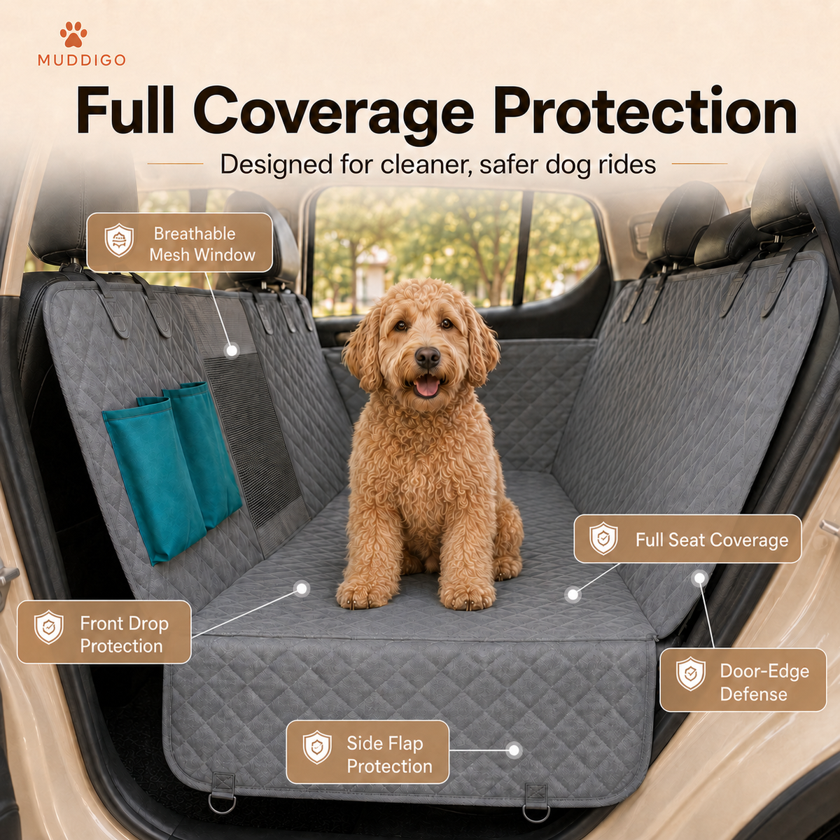 CleanRide Waterproof Dog Car Hammock