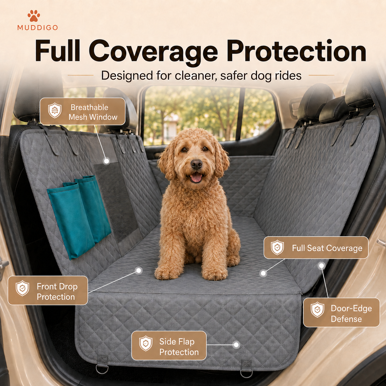 CleanRide Waterproof Dog Car Hammock